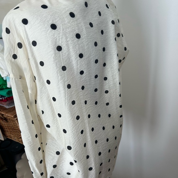 Zara Cream Button Down Shirt with Black Polka Dots - Picture 6 of 6